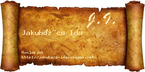 Jakubács Ida névjegykártya