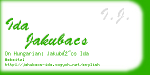 ida jakubacs business card